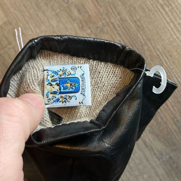 Portolano Womens Leather Gloves Cashmere Lined 7.5 NWT - Picture 6 of 6